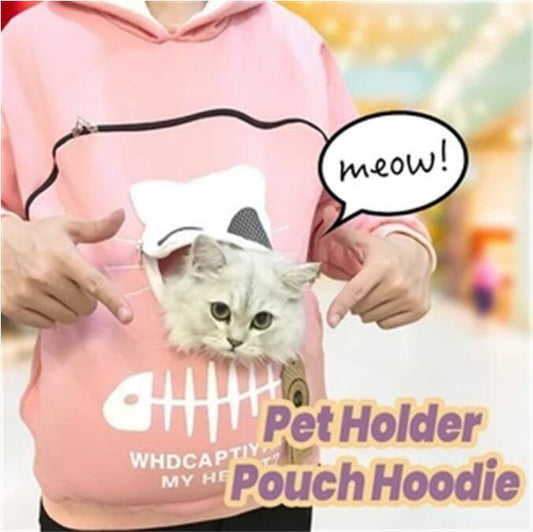 Pet Carrier Thicken Hoodies Kitten Puppy Holder Animal Pouch Hoodie Breathable Hooded Sweatshirt Teen Girls Women Pullovers Tops