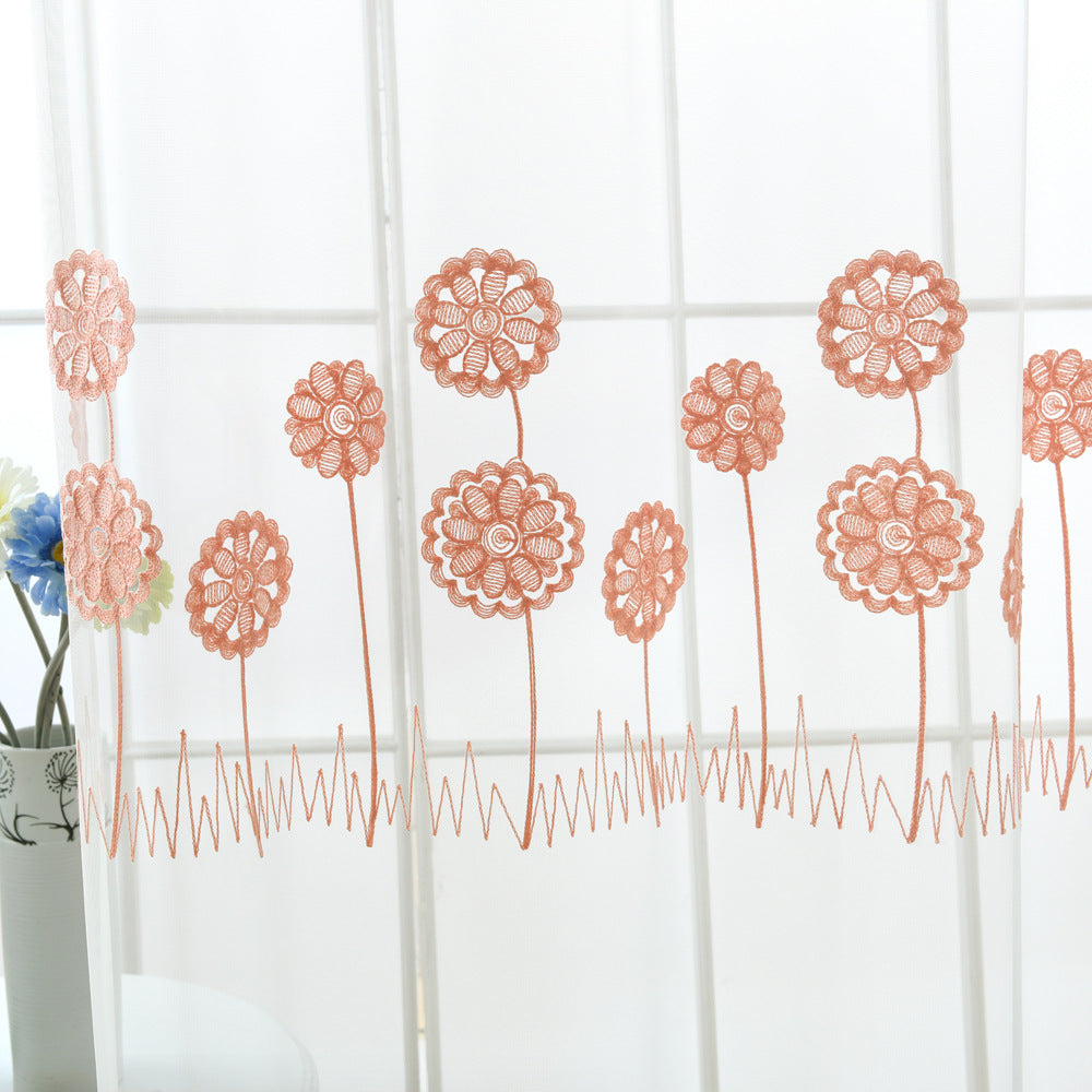 Towel embroidered mesh curtain