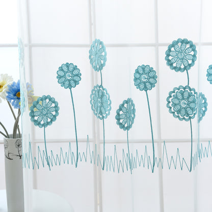 Towel embroidered mesh curtain