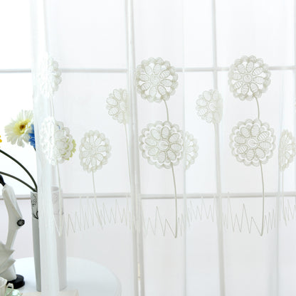 Towel embroidered mesh curtain