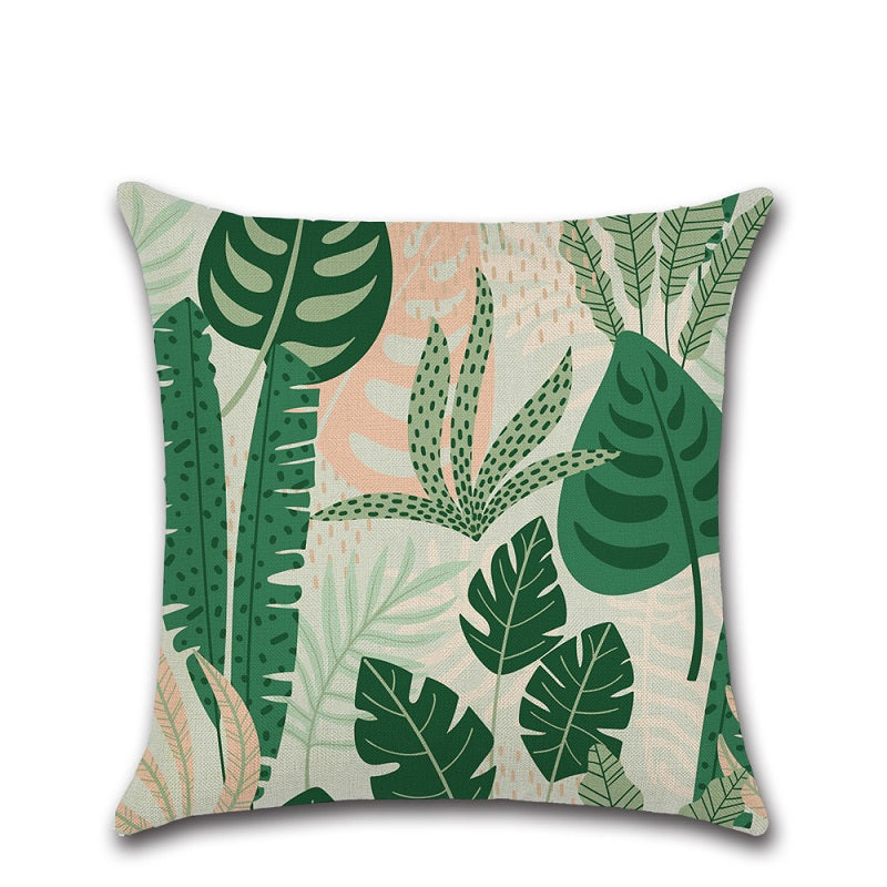 Tropical plant abstract pillowcase