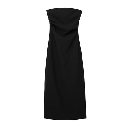 Summer European and American Women's Elegant And Effortless Midi Slim Fitting Dress