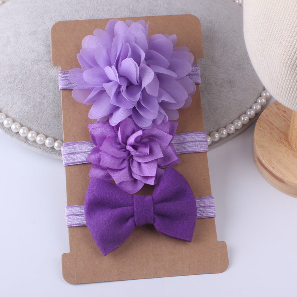 Three-piece Floral Simple Baby Stretch Hairband