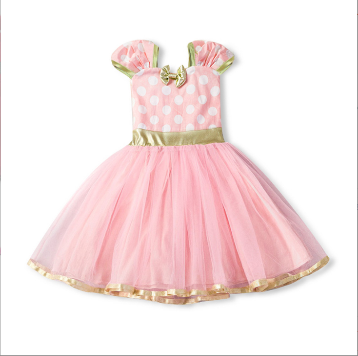 Sleeveless Vest Polka Dot Bow Princess Dress