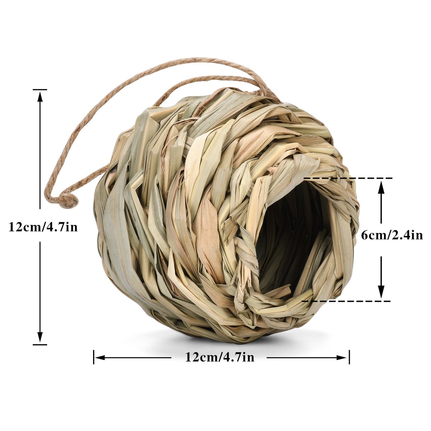 Straw Spherical Round Mouth Outdoor Bird Nest