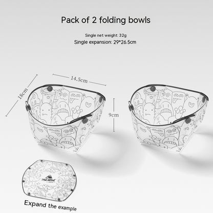 Outdoor Folding Bowls, Tableware, Portable Travel Plates