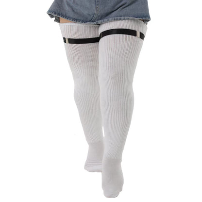 Knee Length Anti Slip Long Tube With Thick Wool Knitted Garter Buckle