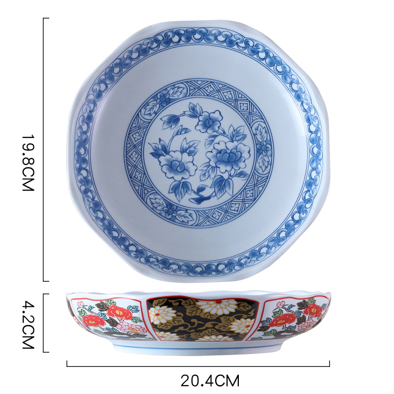 Japanese Ceramic Soup Plate Court Painting Retro Nostalgia