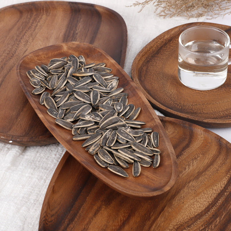 Walnut Snack Plate Plate Sushi Plate Irregular Tea Plate Fruit Plate Rectangular Tray Wooden Tea Sea