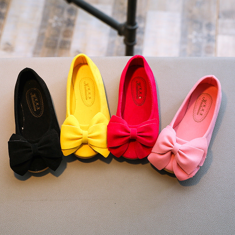 Solid color bow princess shoes