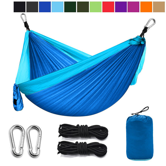 Ultralight Outdoor Camping Nylon Hammock Sleep Swing Tree Bed Garden Furniture Hanging Double Hammock Chair Hangmat