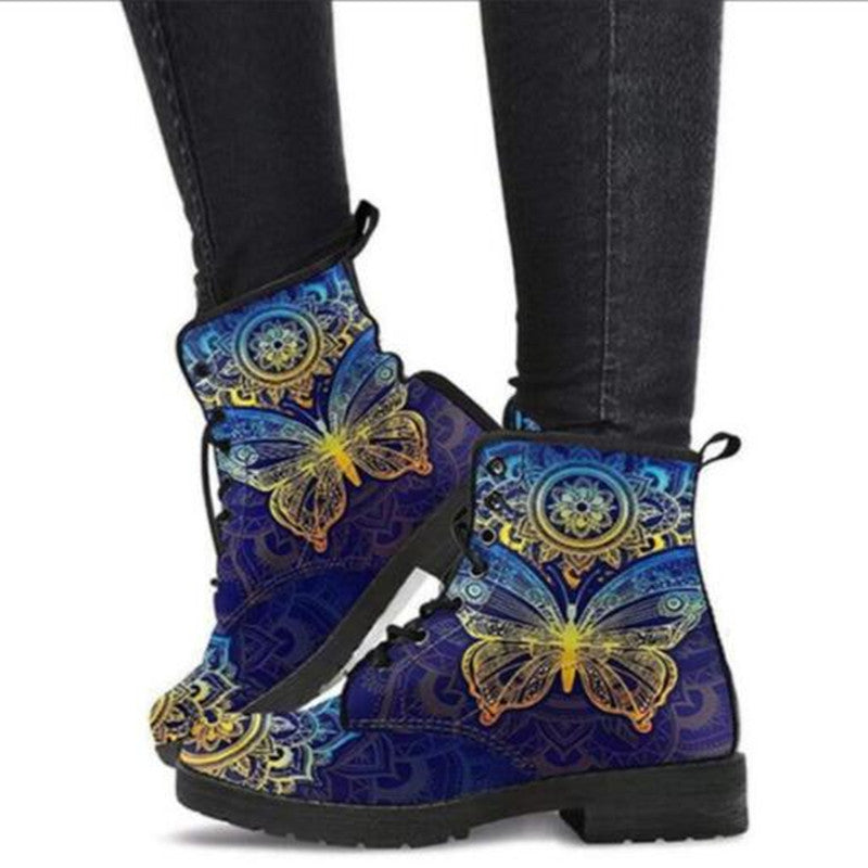 Women's Digital Printed High-Top Martin Boots