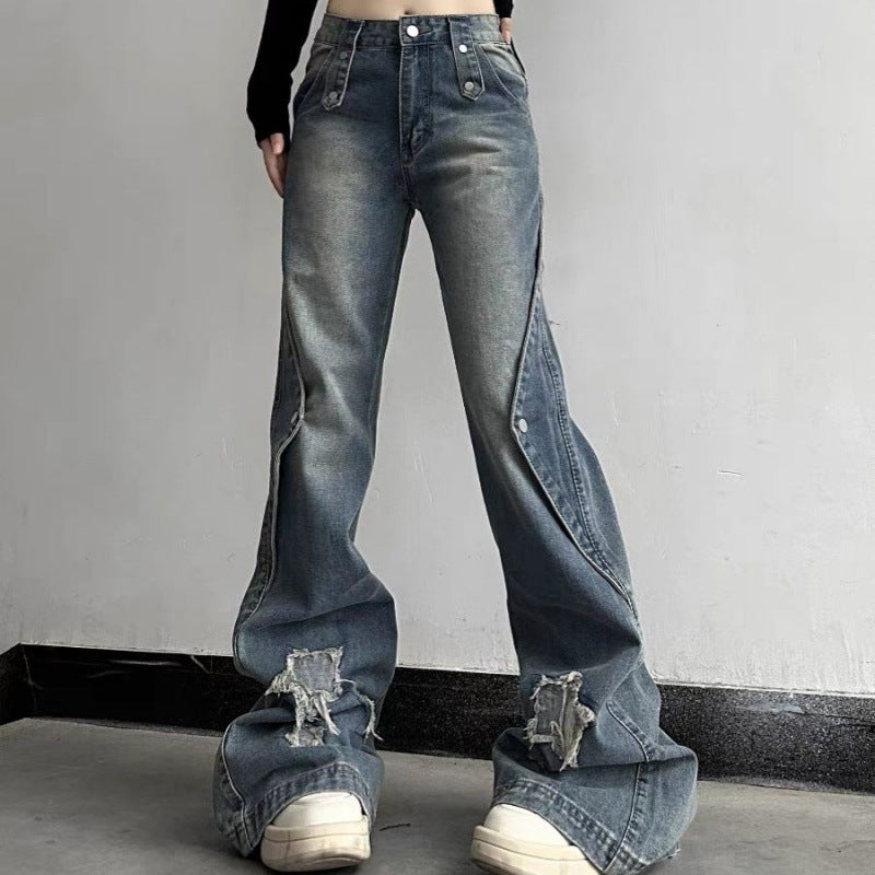 Slightly Flared Jeans Women's Street Slim Fit