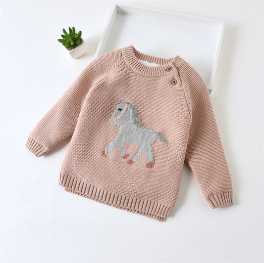 Girls Sweater Autumn Padded Pullover Sweater