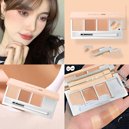 Tri-color Concealer Palette To Cover Dark Circles And Tear Troughs