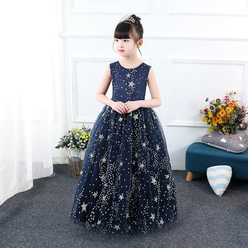 Blue Starry Girl Princess Dress