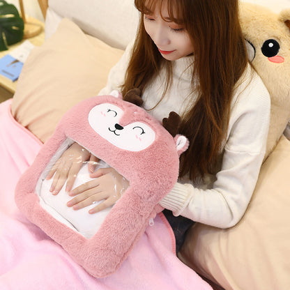 Winter cartoon warm hand pillow