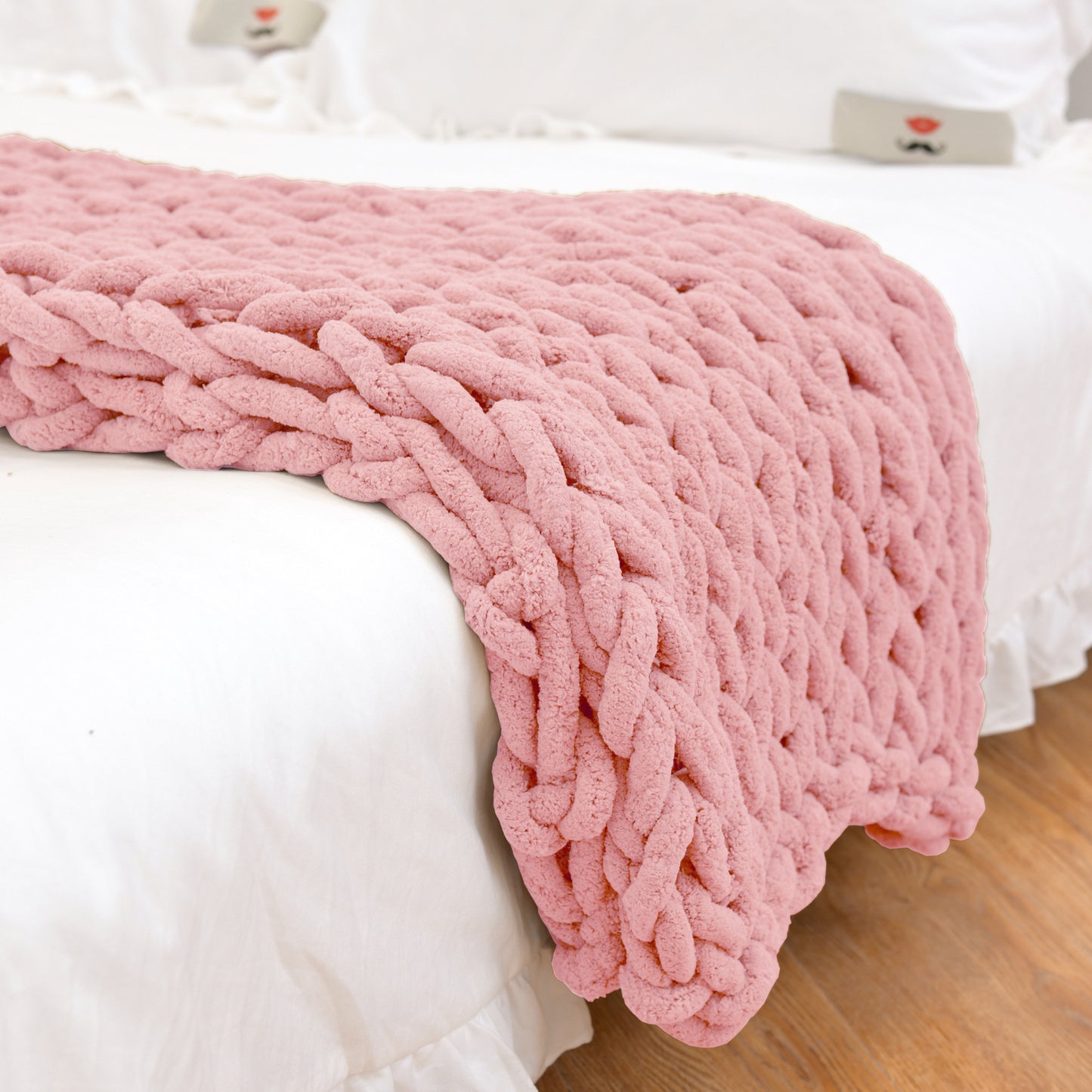 Ins handmade coarse wool woven chenille blanket