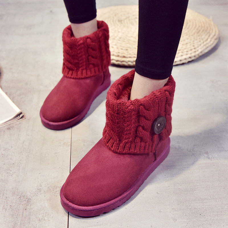 Women's  With Medium Cotton Shoes And Short Boots