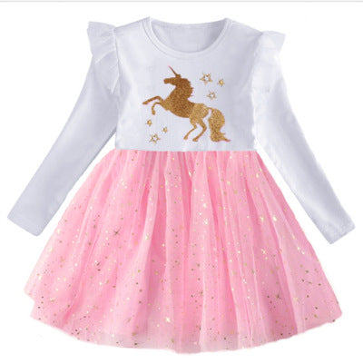 Baby Girl Long Sleeve Clothes Kids Party Dresses For Girls