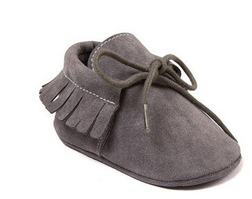 Polychromatic sanding soft bottom tassel shoe baby shoes