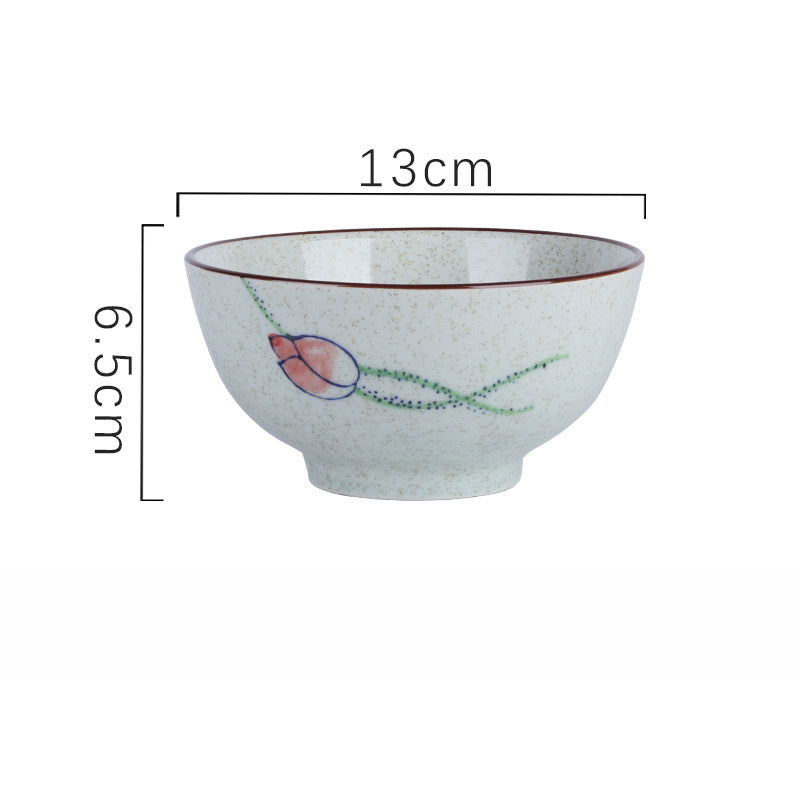 Household Underglaze Hand Painted Ceramic Rice Bowl