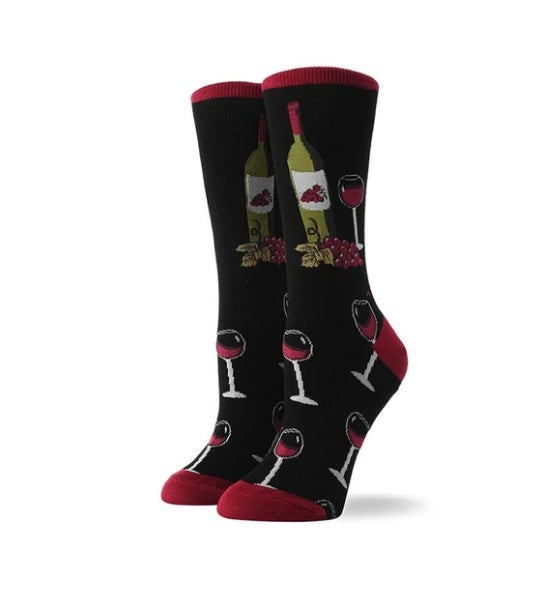 wine woman socks