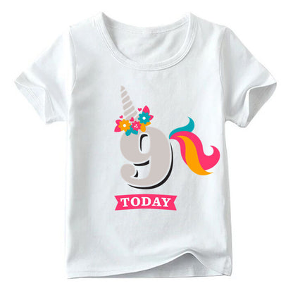 Children's Birthday Digital Printed Short-sleeved T-shirt