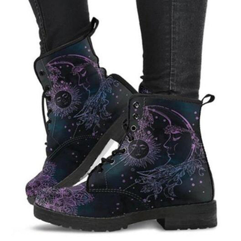 Women's Digital Printed High-Top Martin Boots