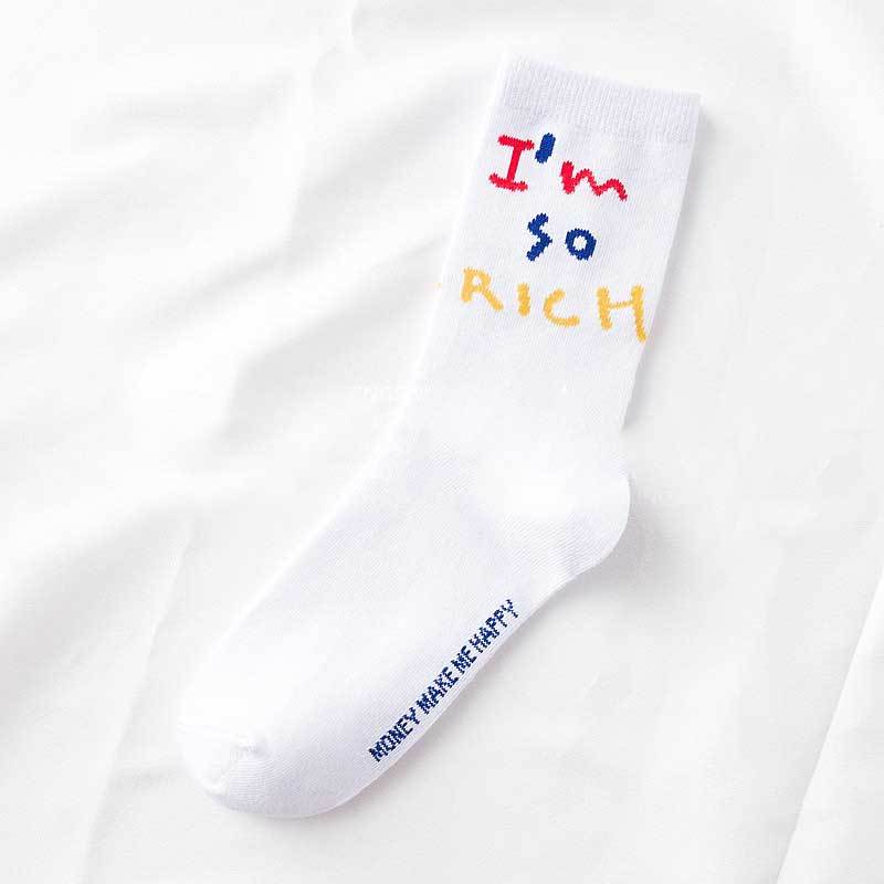 Trends socks female spring summer couples Harajuku tide section long socks creative European and American street letters ins socks