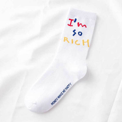 Trends socks female spring summer couples Harajuku tide section long socks creative European and American street letters ins socks