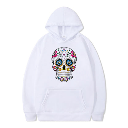 Couple Skull Head Printed Hoodie Sweater