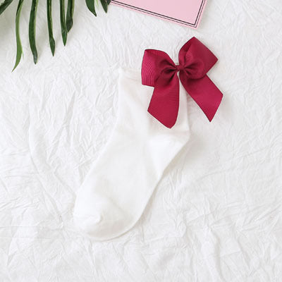 Back bow cotton socks