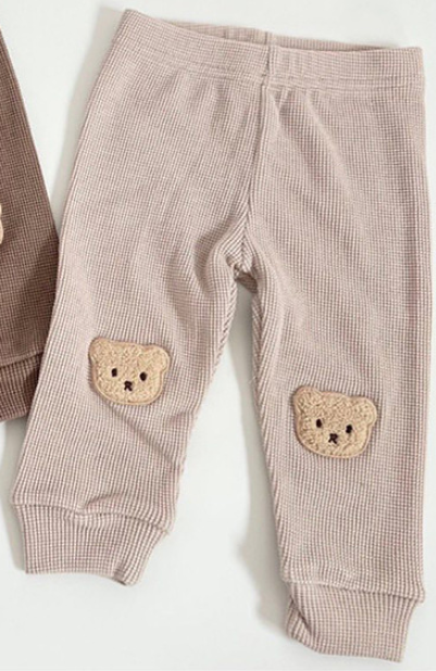 Waffle Bear Pants Baby Trousers Cute Outing Harem Pants