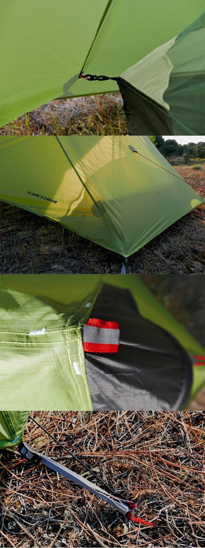 Silicon coated double tip single tip poleless tent rainproof