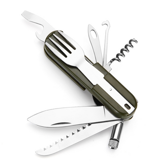 Lighted outdoor tableware Sambo Stainless steel knife Fork Spoon camping picnic combination tableware
