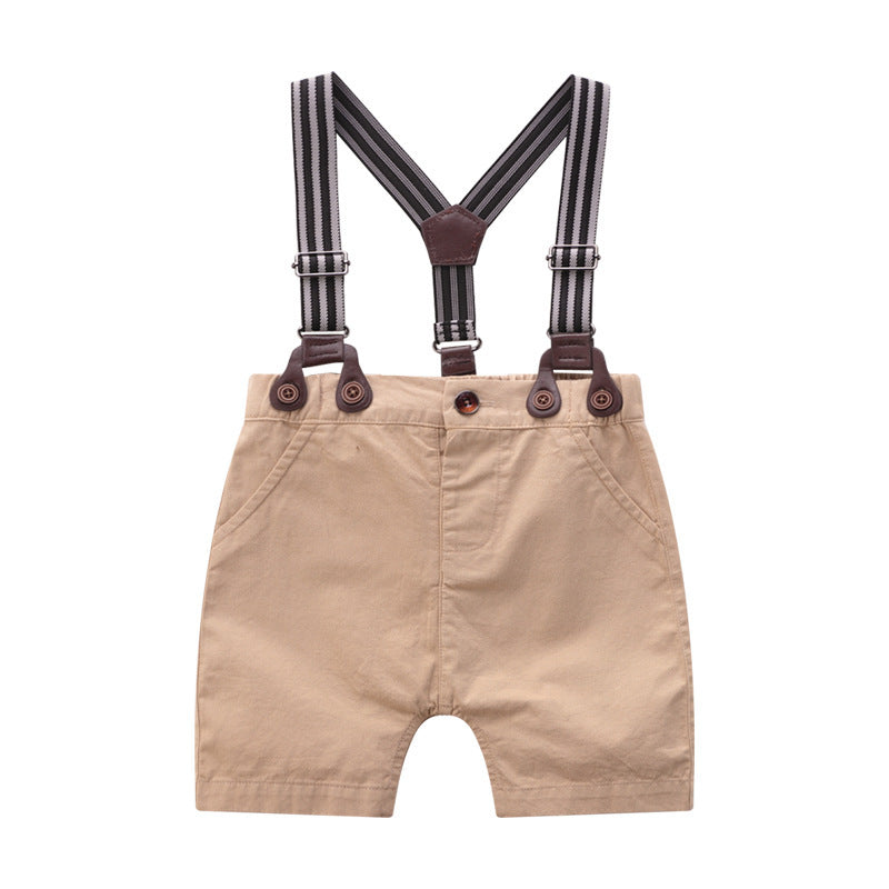 Summer gentleman suit short-sleeved baby clothes