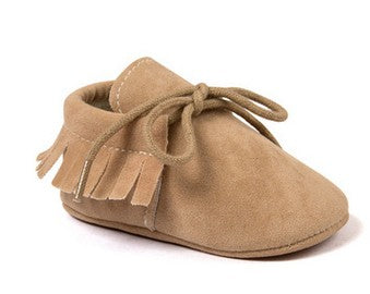 Polychromatic sanding soft bottom tassel shoe baby shoes