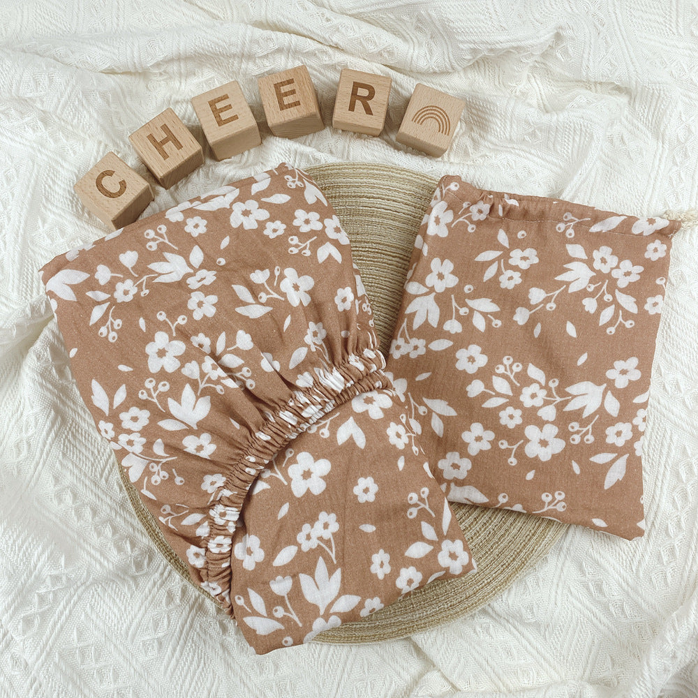 Printed Cotton Gauze Crib Fitted Sheet