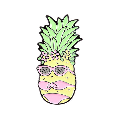 Creative Pineapple Bikini Shaped Alloy Brooch