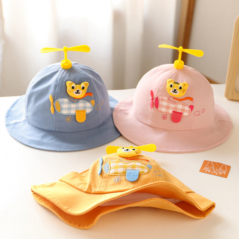 Spring Children Cute Bamboo Dragonfly Fisherman Hat