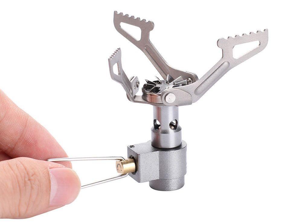 Portable Mini Camping Titanium Stove Outdoor Gas Stove Survival Furnace Stove Pocket Picnic Cooking Gas Burner