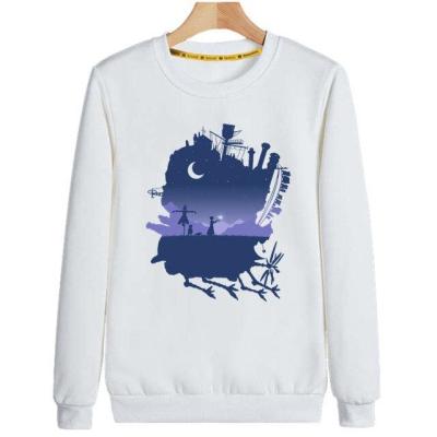 New Printed Sweater Round Neck Loose Castle Pullover