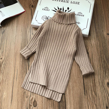 Split solid color all-match sweater sweater