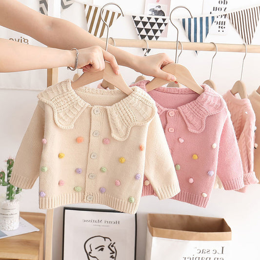 Long Sleeve Western Style Autumn And Winter New Baby Sweater Coat