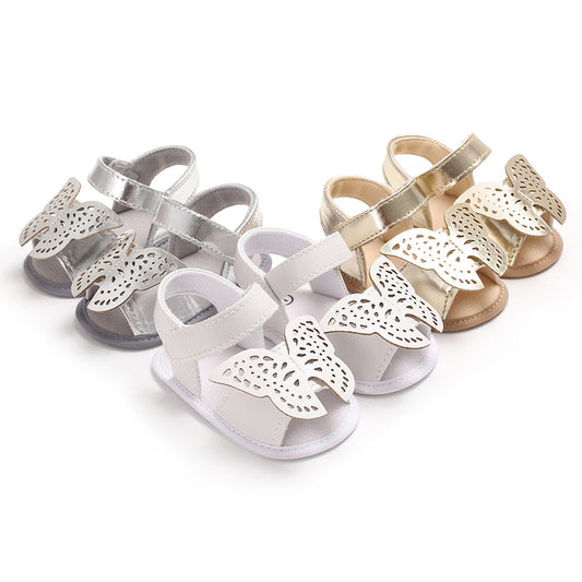 Butterfly baby sandals PU leather baby girls boys Nonslip soft soled Casual Sandals