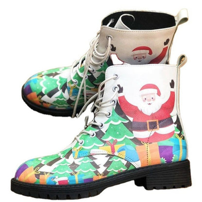 Women's Digital Printed High-Top Martin Boots