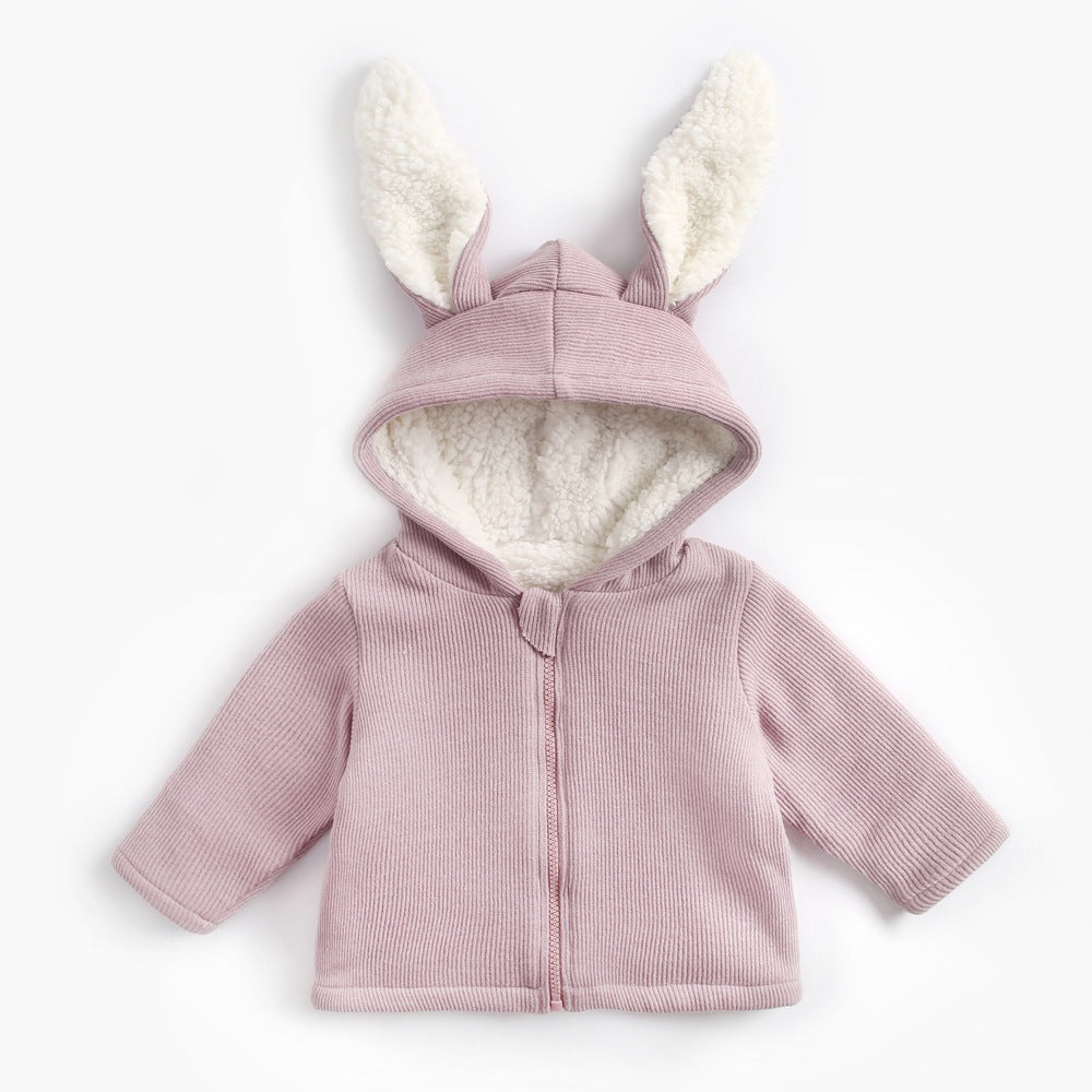 Autumn And Winter Rabbit Shape Children Plus Velvet Padded Jacket