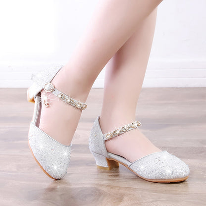 Little Girl Crystal Shoes Dress Shoes Children High Heels