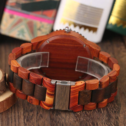 Wood quartz watch